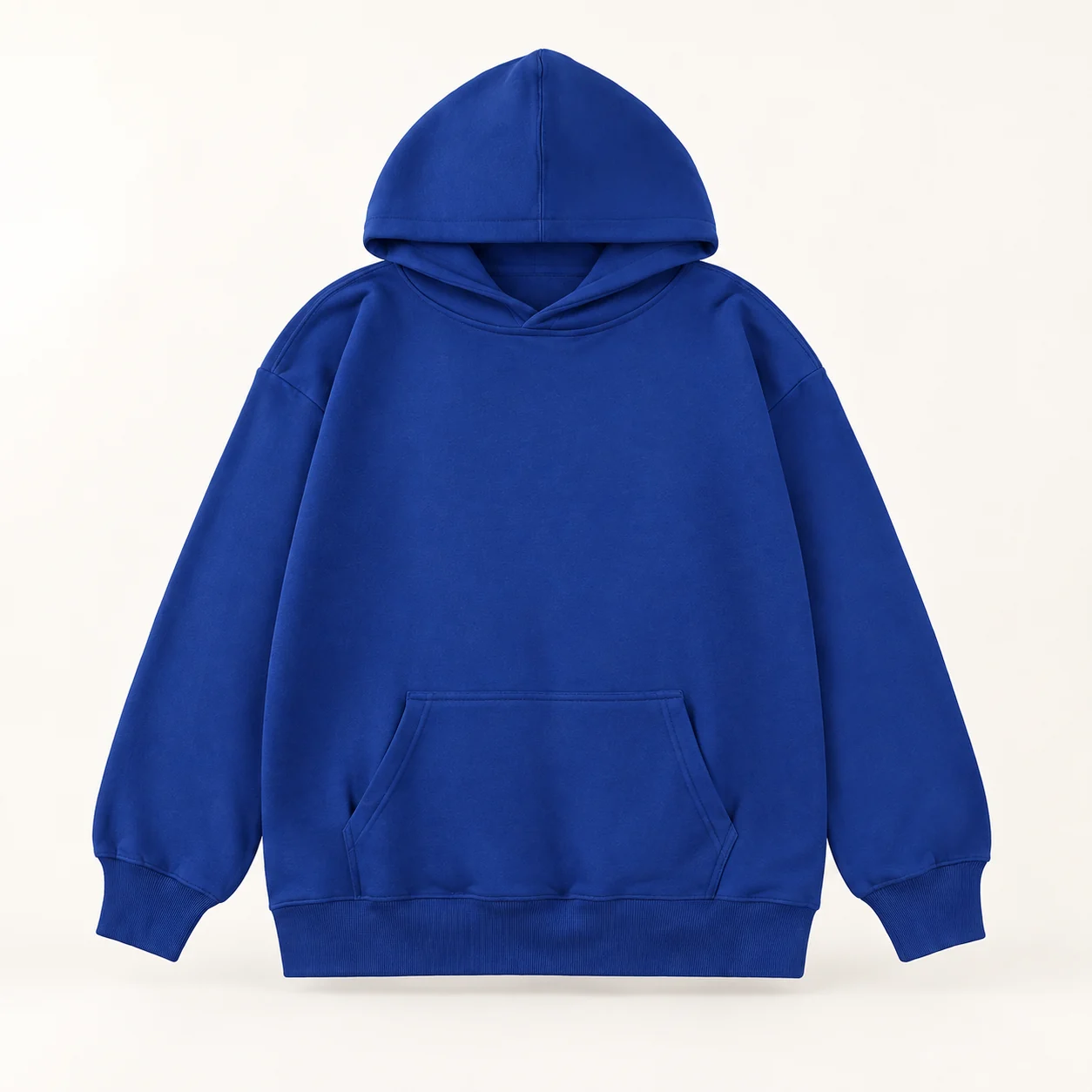 100% Cotton Terry-Loop Hoodie — 080 Klein blue — Style view