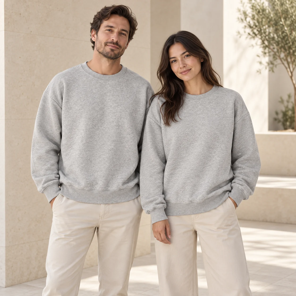 100% Cotton Terry-Loop Crewneck · Men & women uniform scene