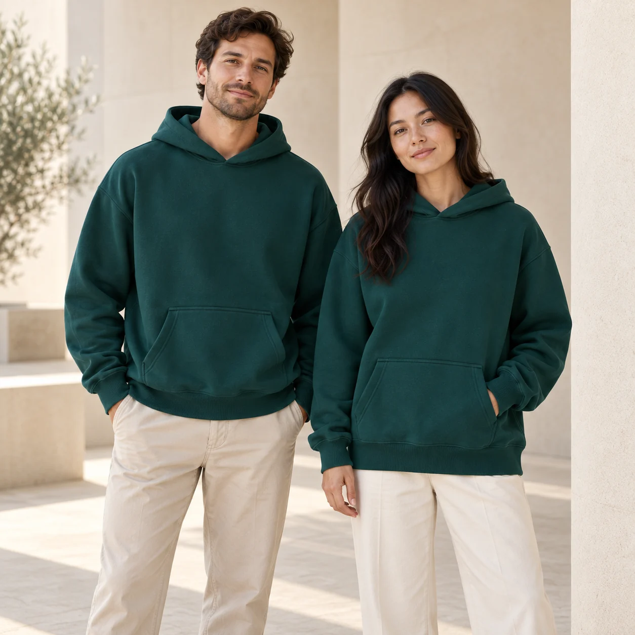 Washed Heavyweight Cotton-Blend Hoodie · Men & women uniform scene