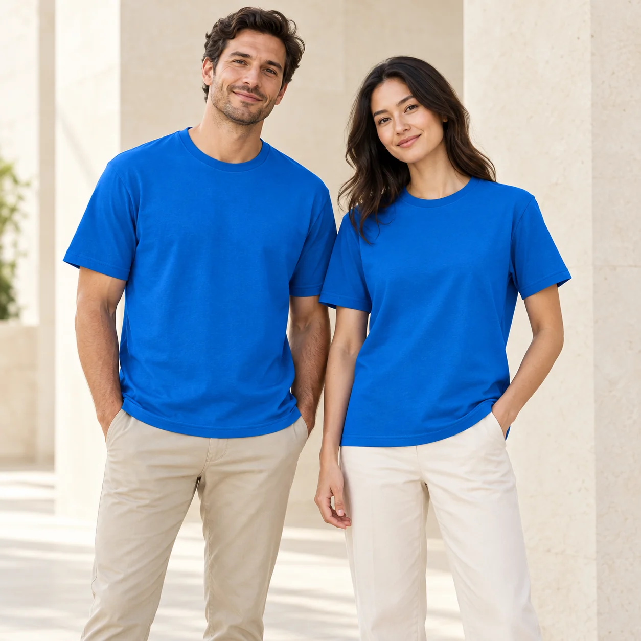26-Count Compact Siro-Spun Cotton Crew Tee · Men & women uniform scene