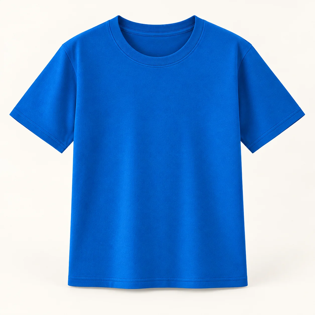 26-Count Compact Siro-Spun Cotton Crew Tee — 007 Royal blue — Style view