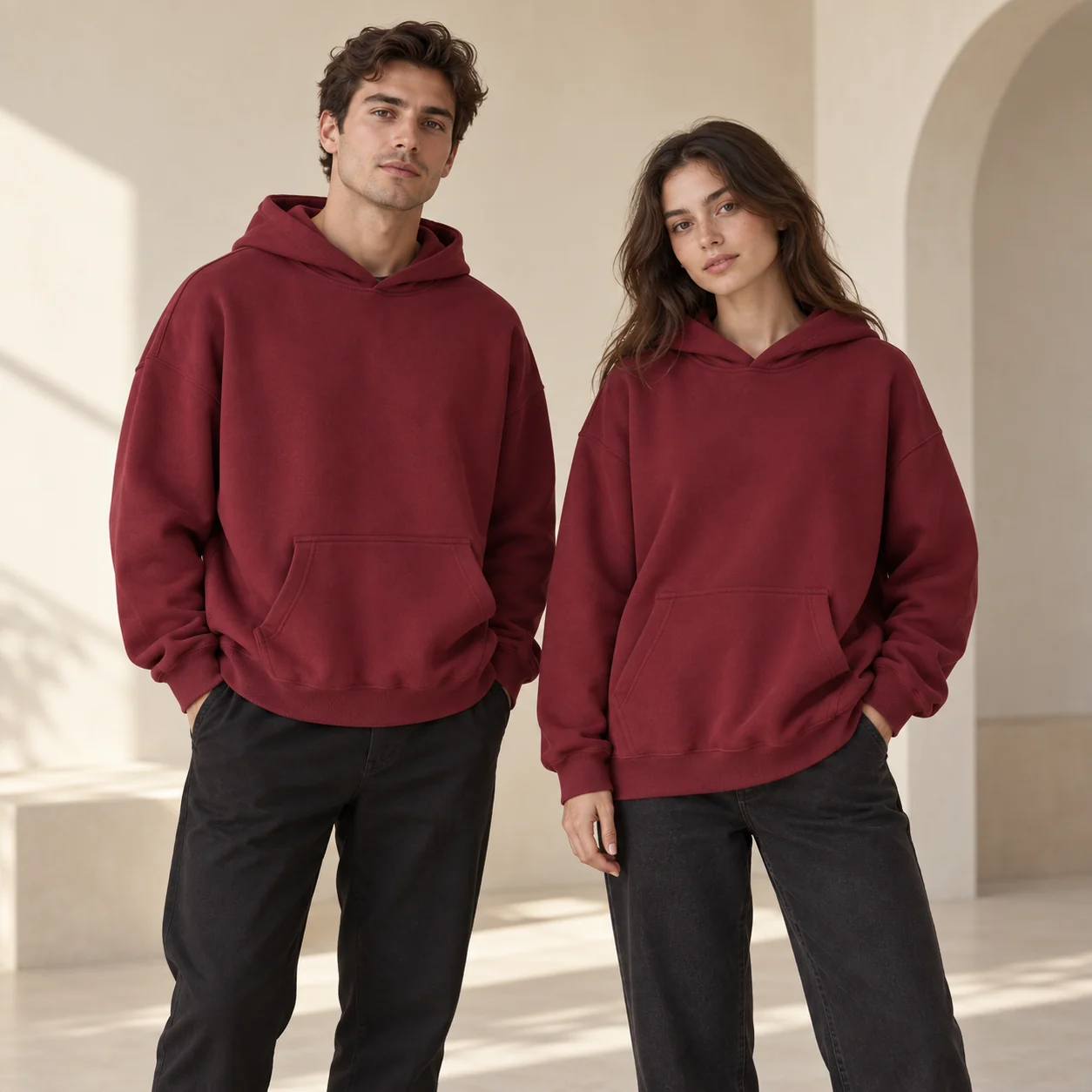 450 g/m² 100% Cotton Pullover Hoodie · Men & women uniform scene