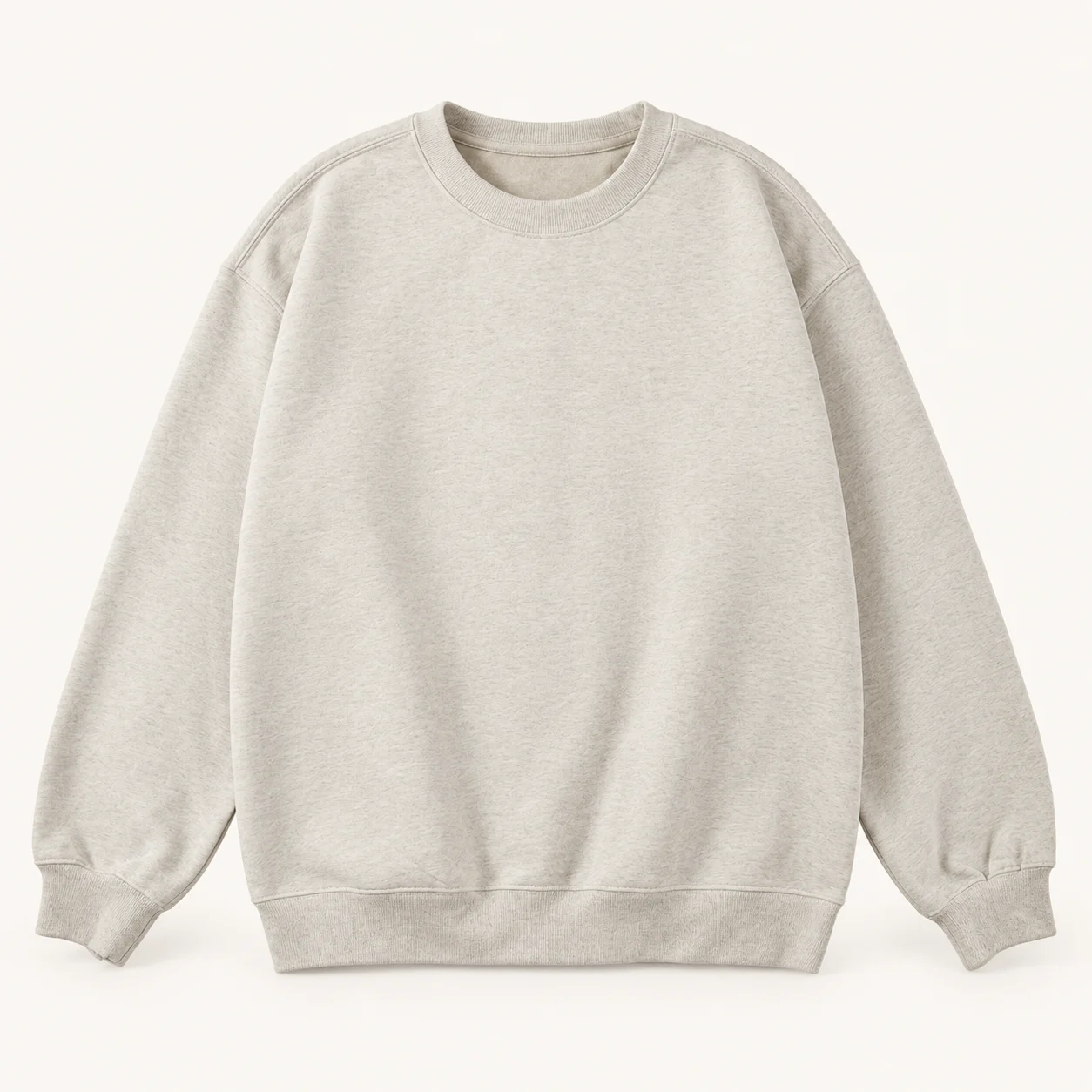Heavyweight Cotton Relaxed Crewneck Sweatshirt — 047 Gray — Style view