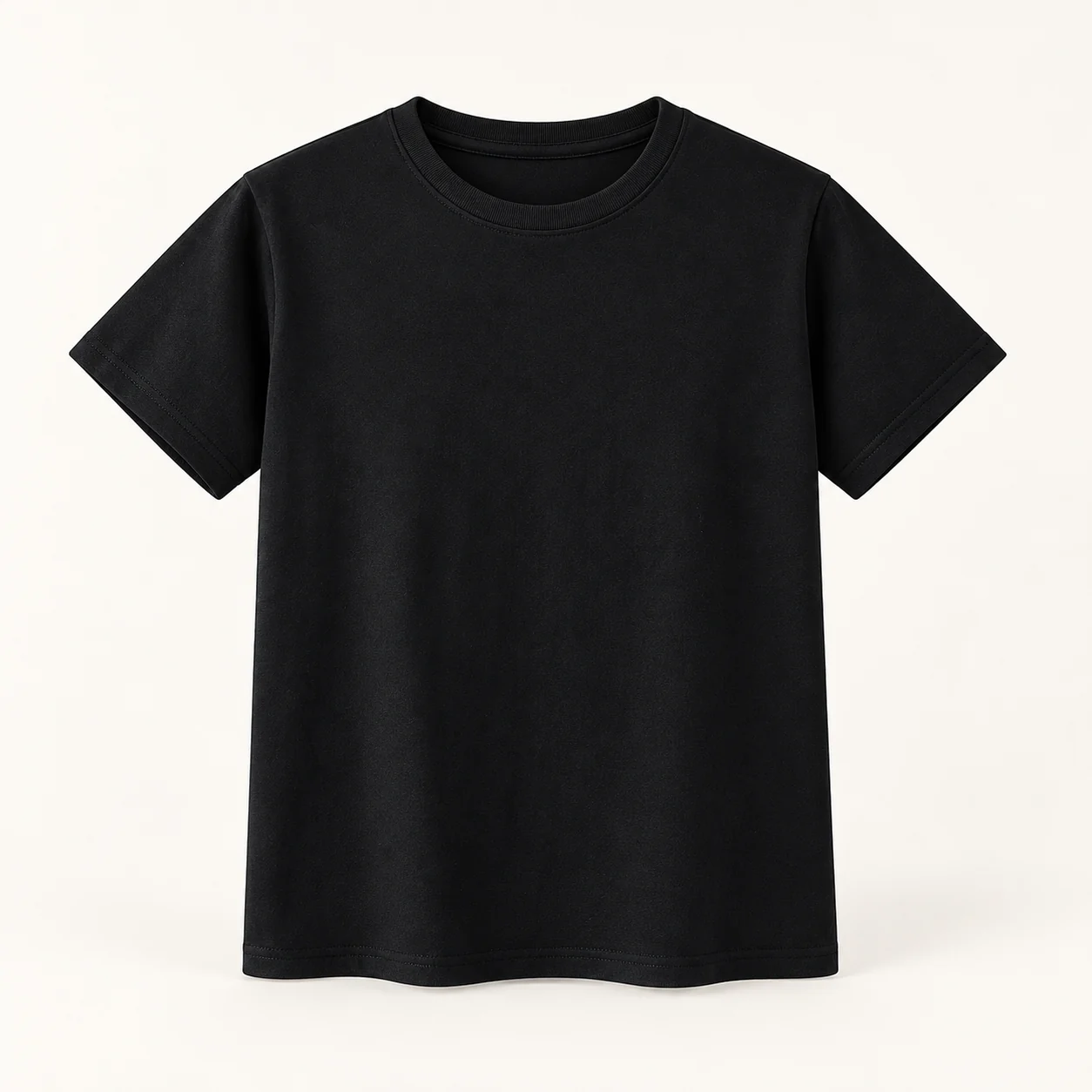 European-Fit 100% Cotton Short-Sleeve Tee — 002 Black — Style view