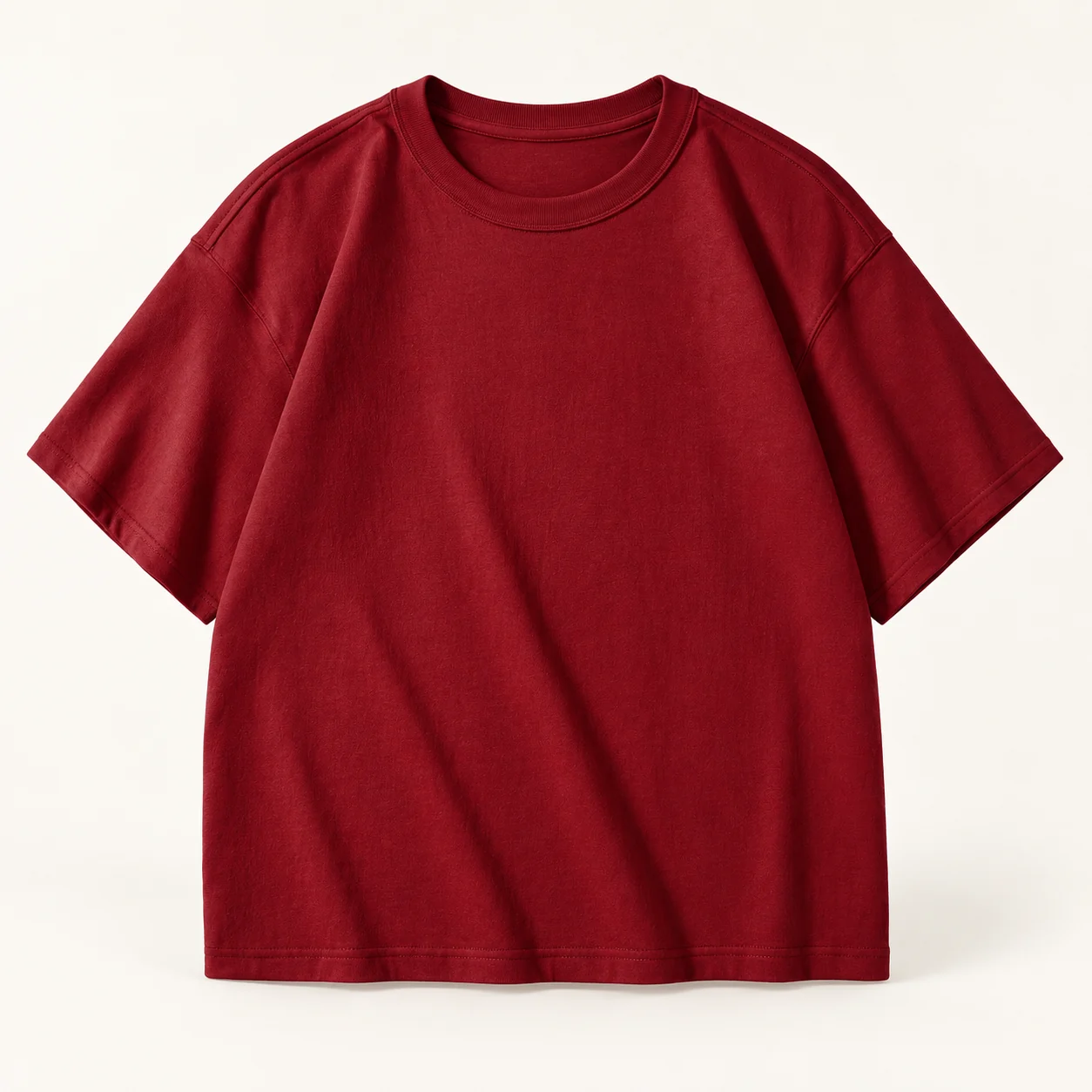Heavyweight 300 g/m² 100% Cotton Oversized Tee — 172 Ankara red — Style view