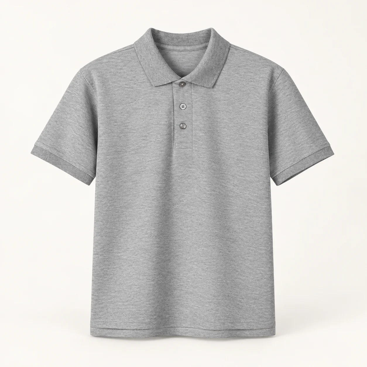 CVC Compact-Siro-Spun Short-Sleeve Polo — 003 Heather gray — Style view
