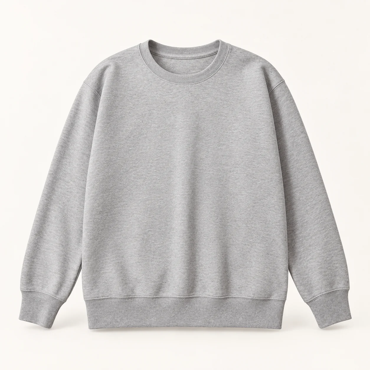 Cotton-Poly Crew-Neck Sweatshirt — 003 Heather gray — Style view