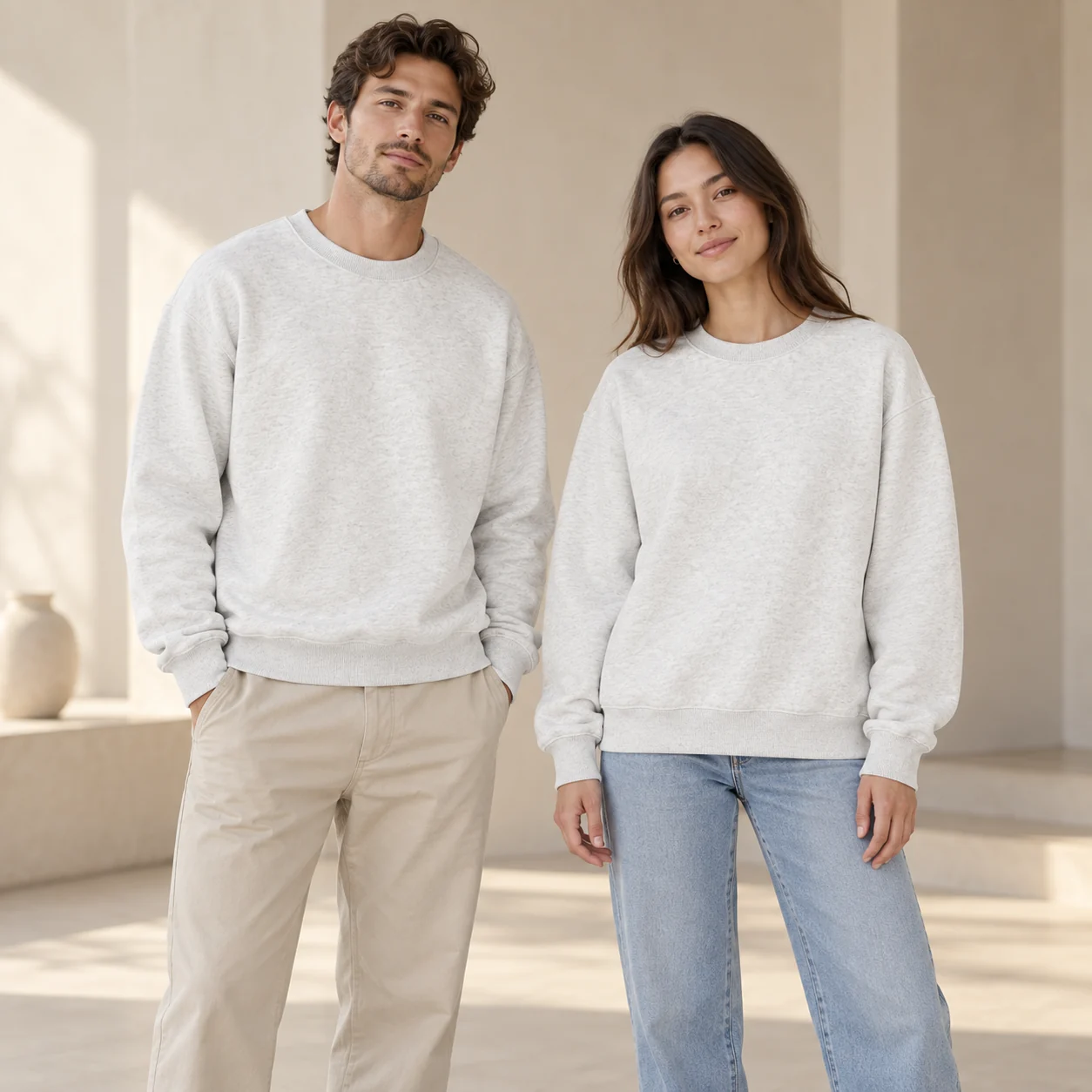 Heavyweight Bonded Crewneck Sweatshirt · Men & women uniform scene
