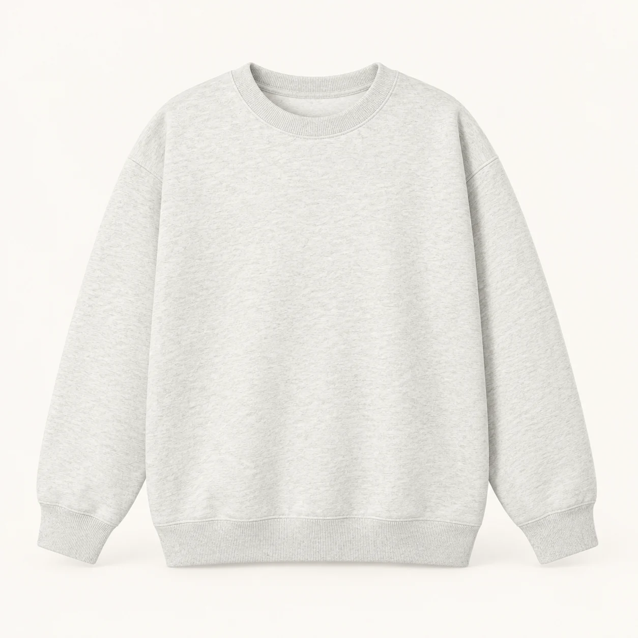 Heavyweight Bonded Crewneck Sweatshirt — Heather gray — Style view