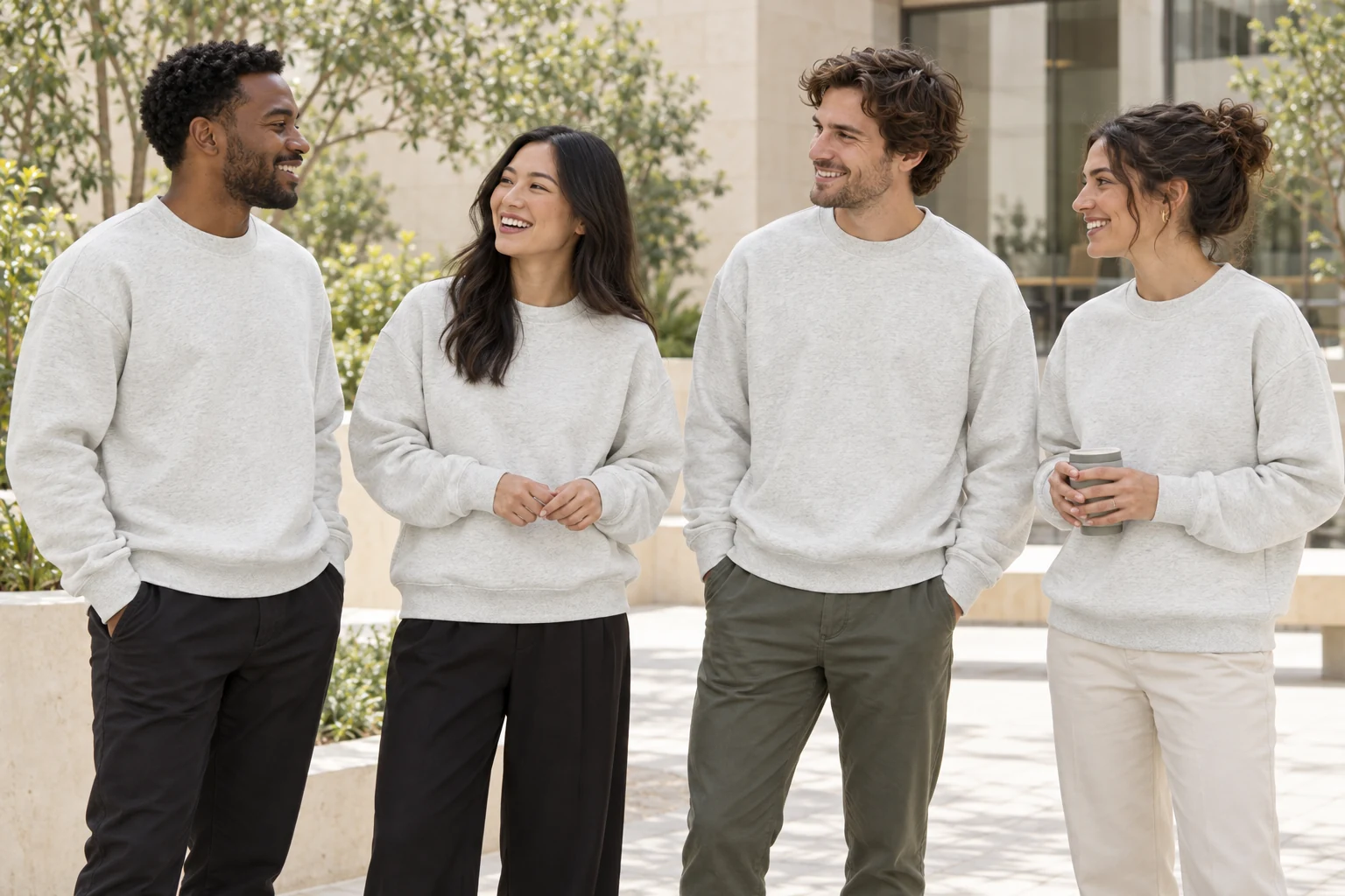 Heavyweight Bonded Crewneck Sweatshirt · Coordinated team scene