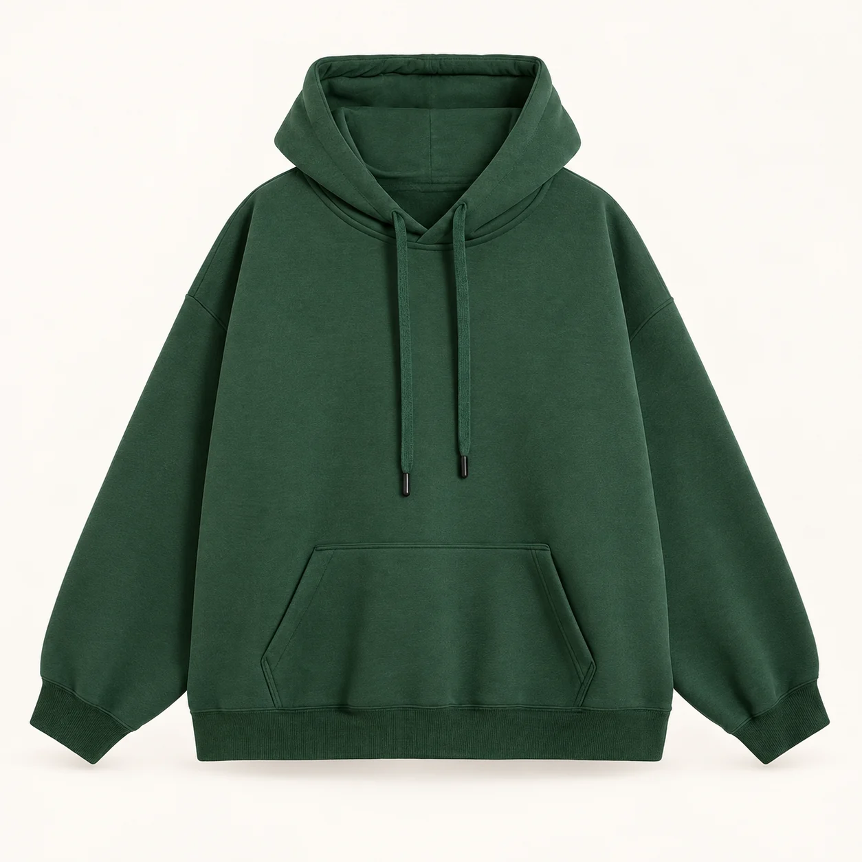 Oversized Super-Soft Cotton Blend Hoodie — 146 Dark green — Style view