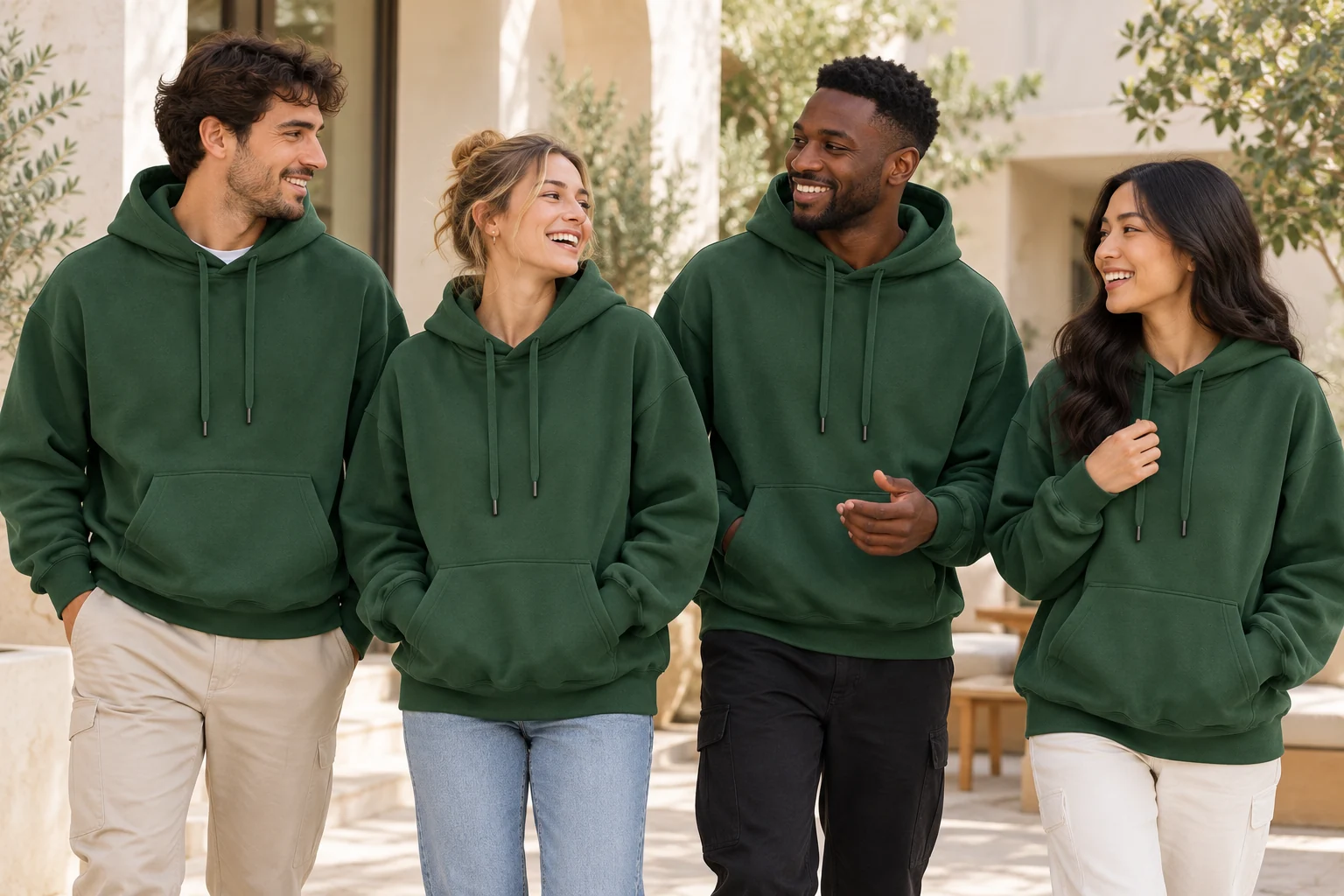 Oversized Super-Soft Cotton Blend Hoodie · Coordinated team scene