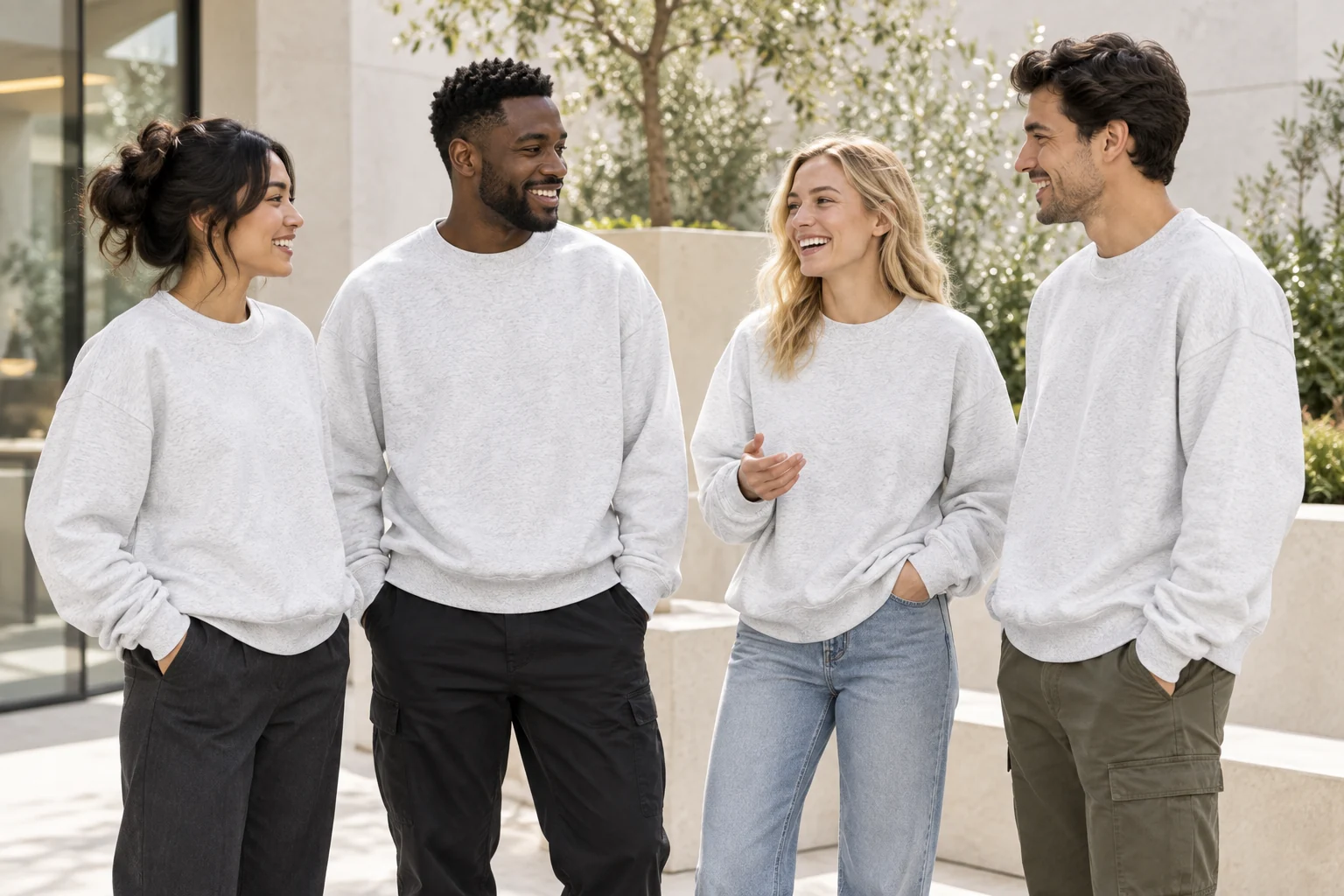 Oversized Super-Soft Crew Sweatshirt · Coordinated team scene