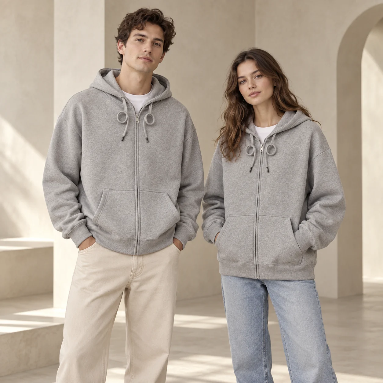 CVC Terry Oversized Zip-Up Hoodie · Men & women uniform scene