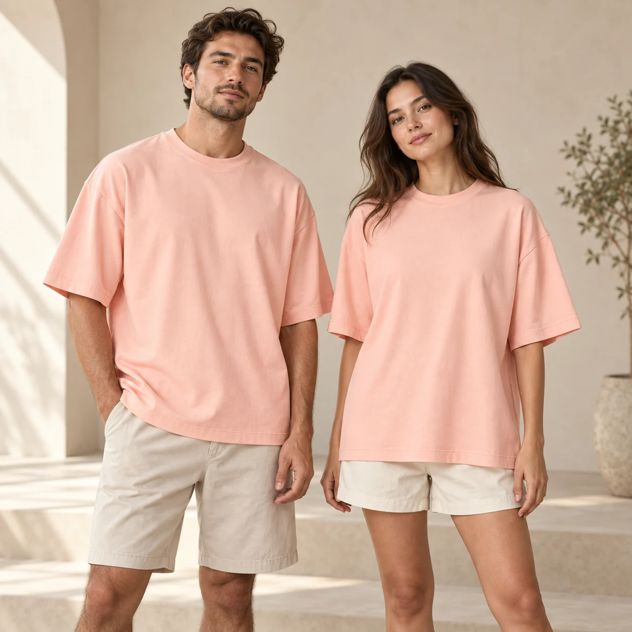 Heavyweight Cotton-Poly Oversized Tee · Men & women uniform scene