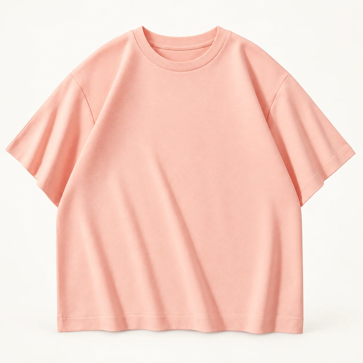 Heavyweight Cotton-Poly Oversized Tee — 124 White — Style view