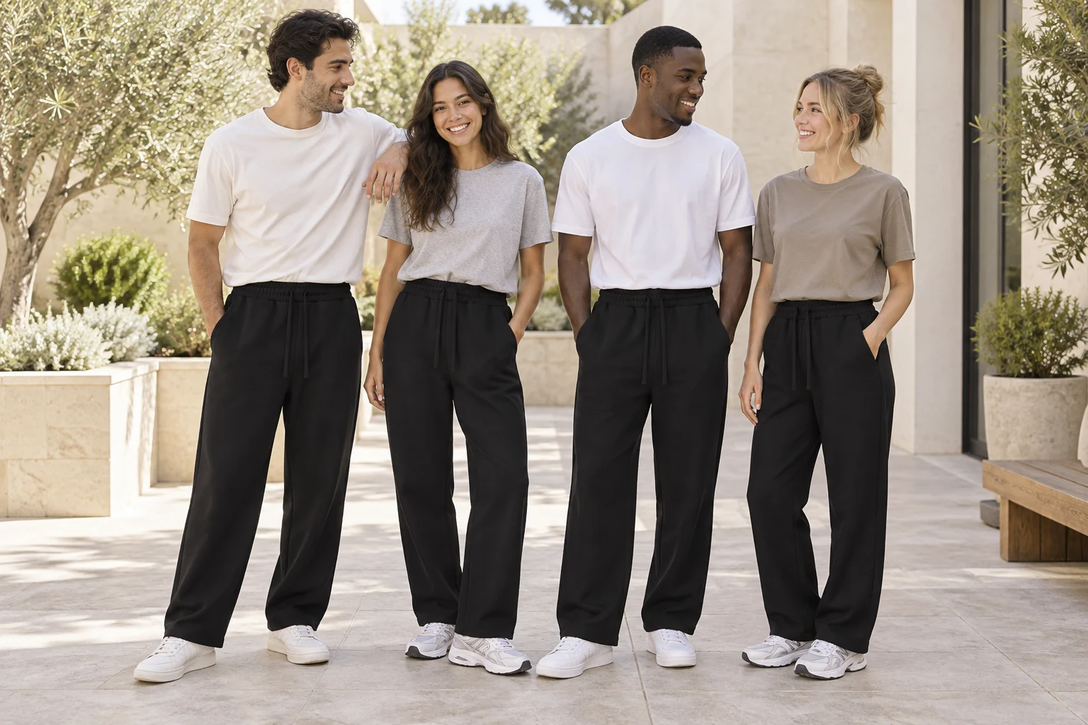 Double-Face Cotton-Poly Heavyweight Sweatpants · Coordinated team scene