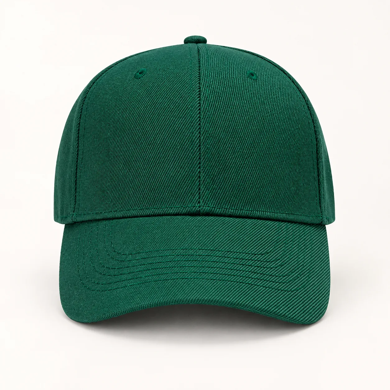Brushed Acrylic 6-Panel Cap with Velcro Back — Dark green — Style view