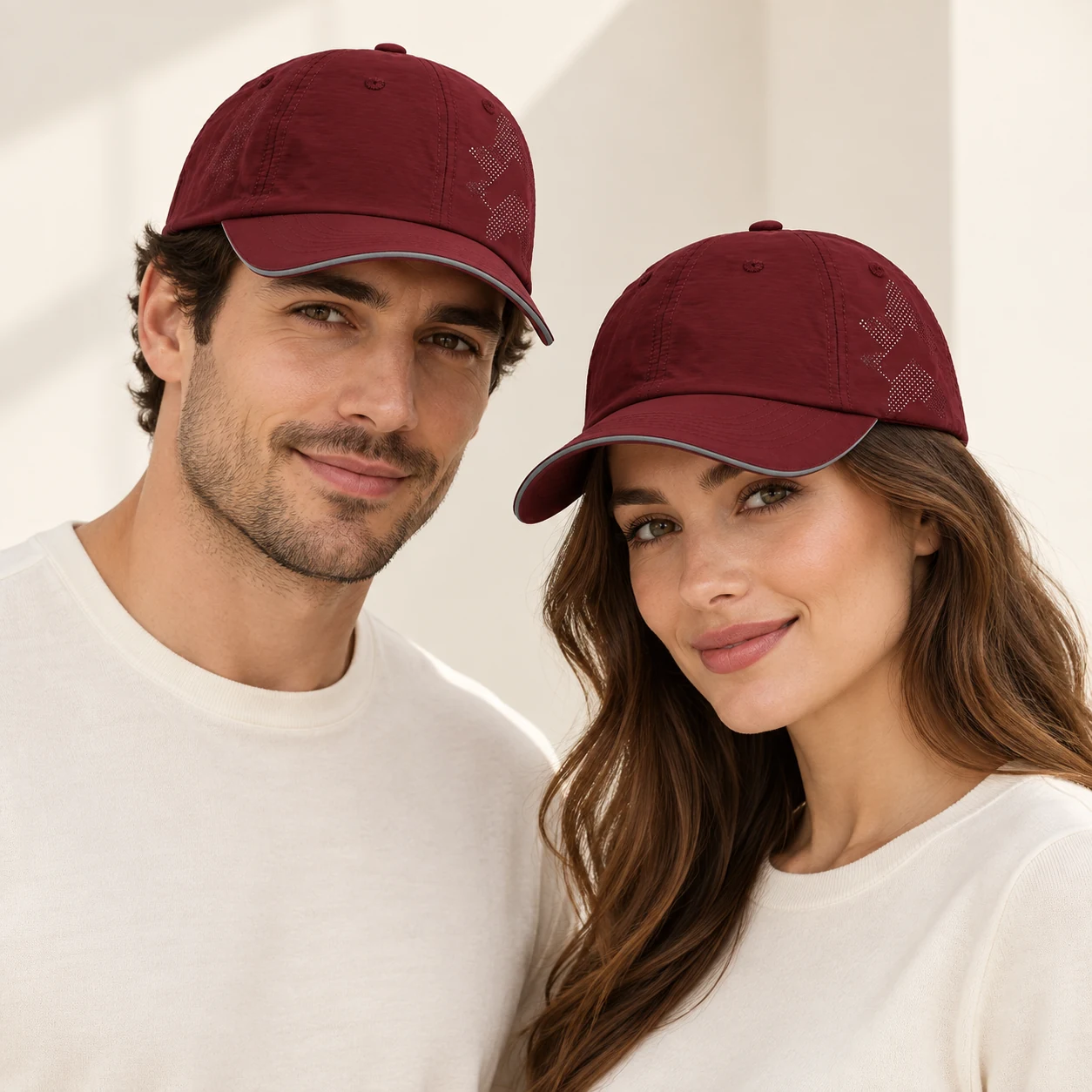 Nylon Quick-Dry Cap with Sandwich Brim and Reflective Trim · Men & women uniform scene