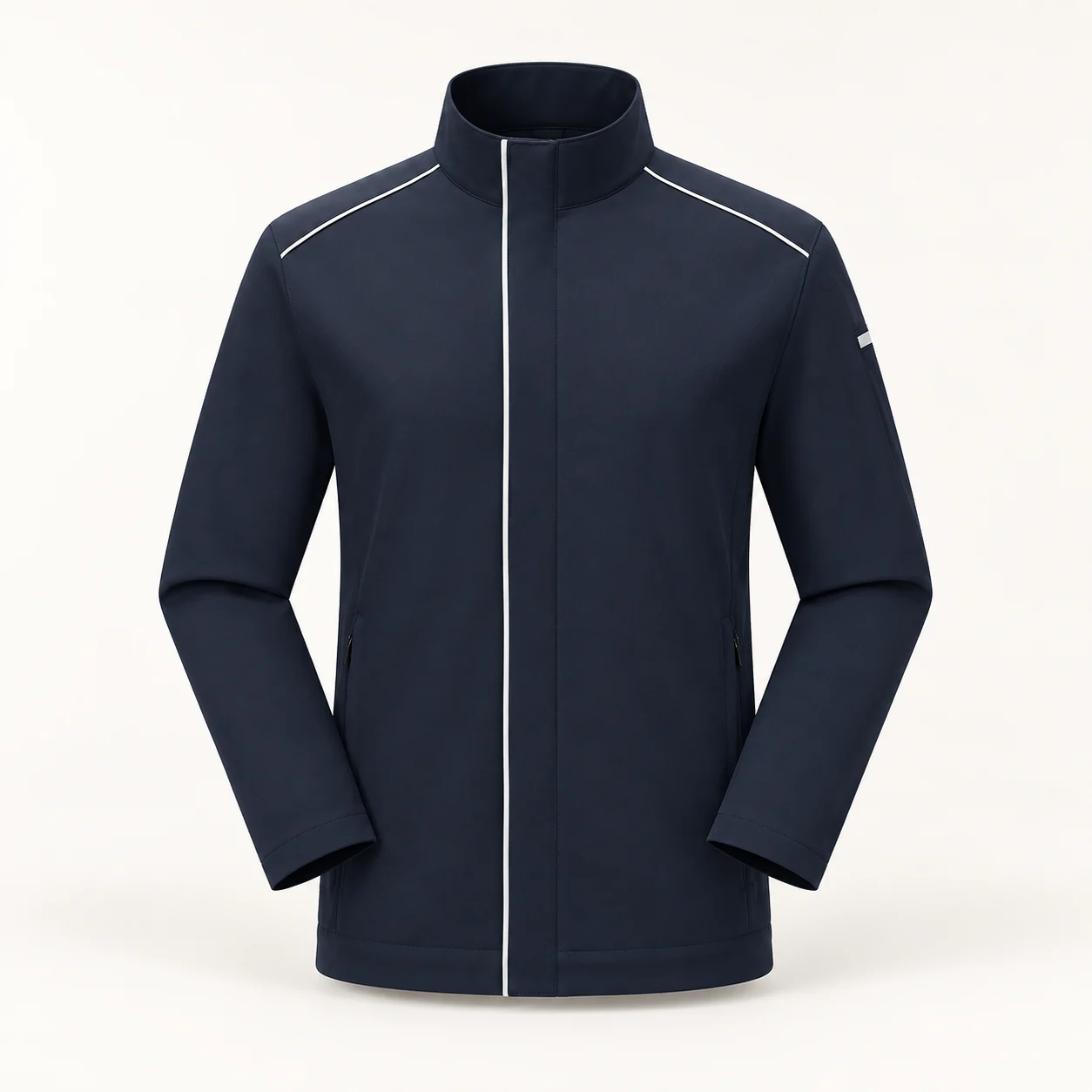 Stretch Nylon Work Jacket — Serene blue — Style view