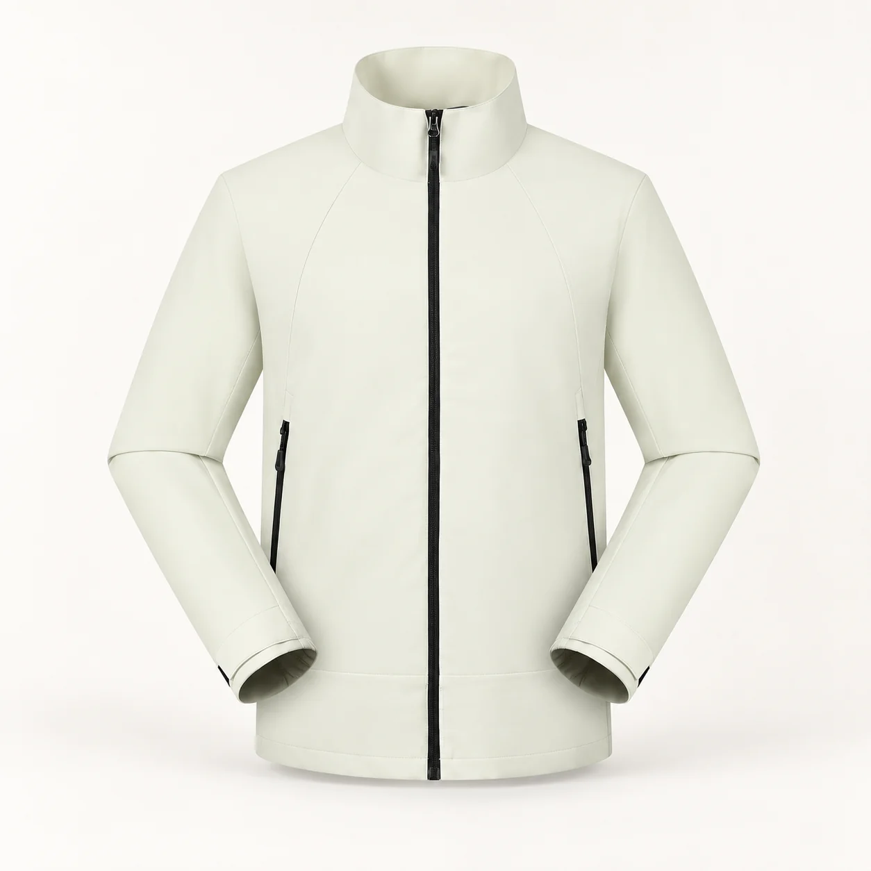 T900 Lightweight Hardshell Stand Collar Jacket — Off-white — Style view