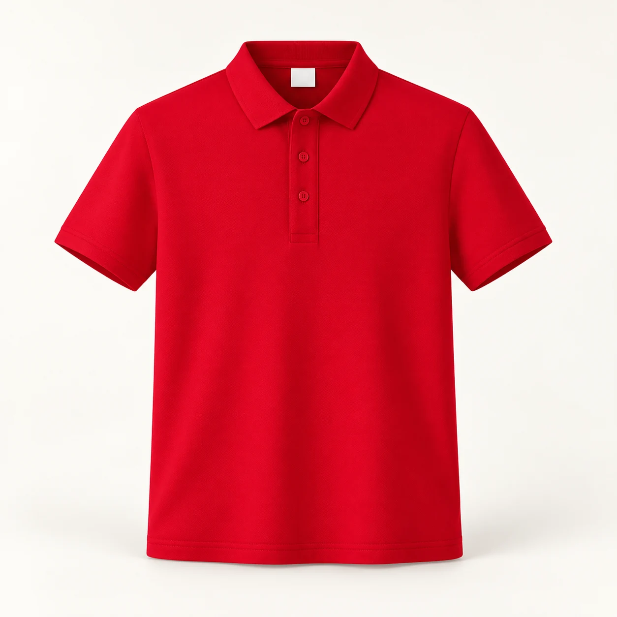 Cotton-Blend Stretch Polo — Bright red — Style view