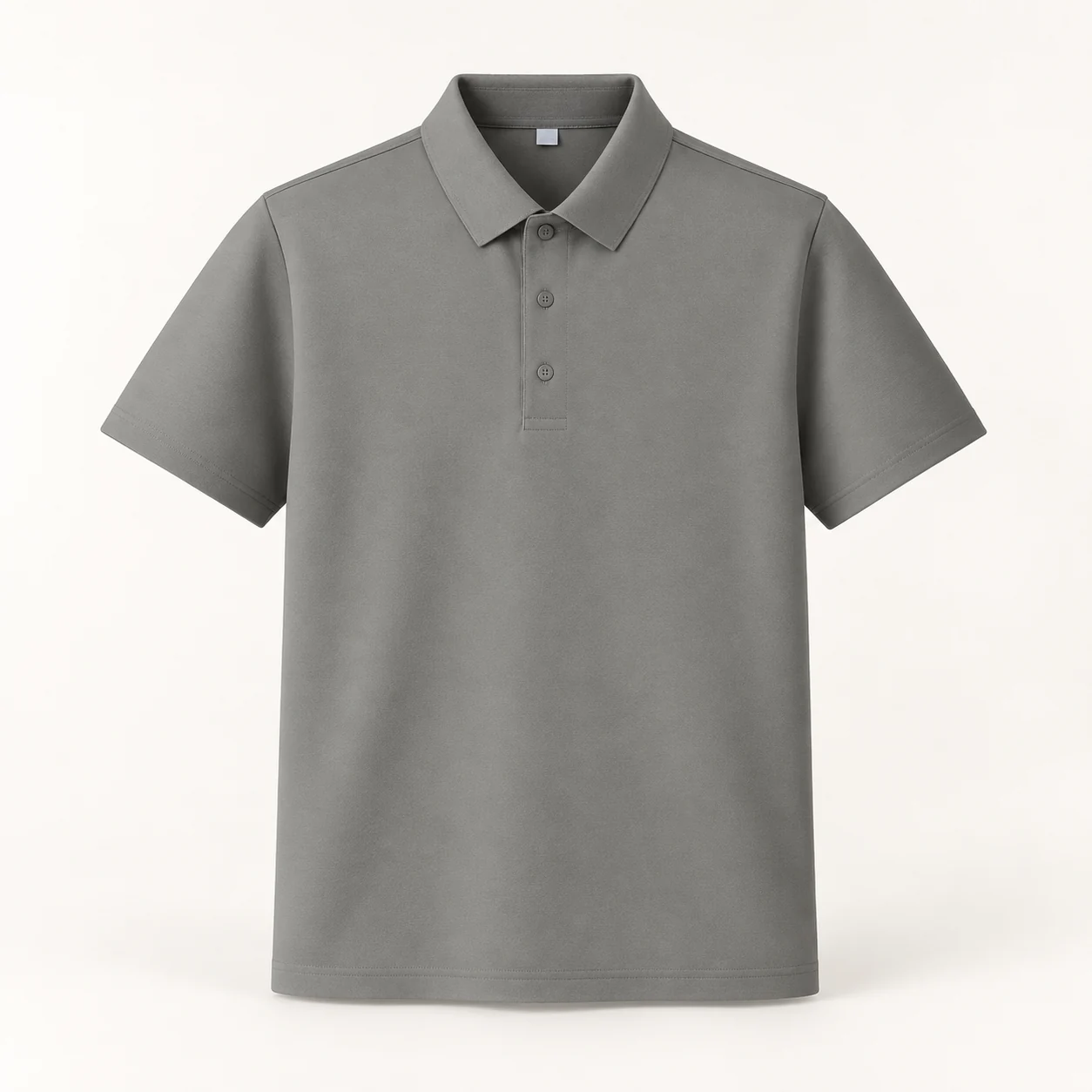 Waffle Seamless Bonded-Collar Polo — Dark gray — Style view
