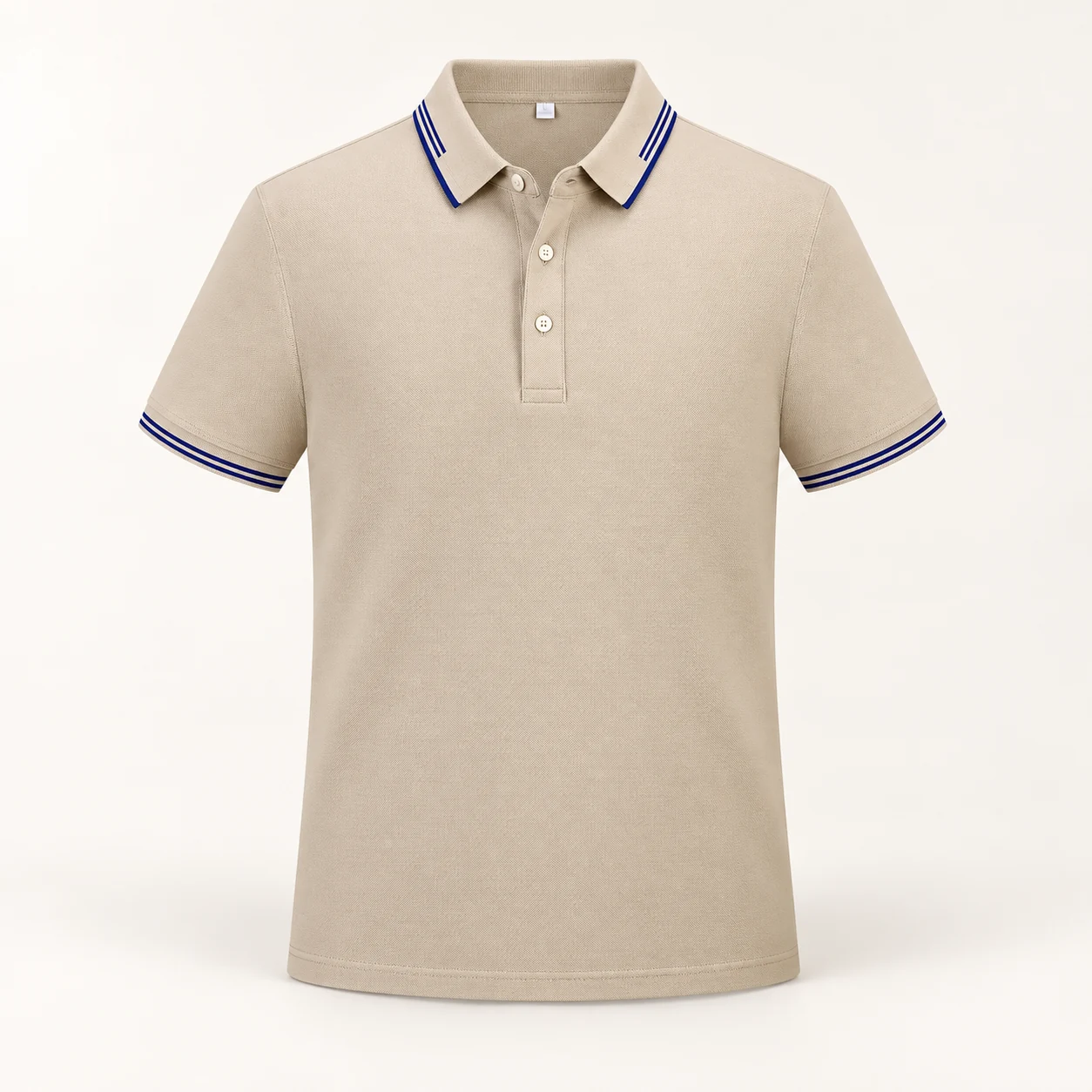 Xinjiang Cotton Piqué Polo — Khaki — Style view