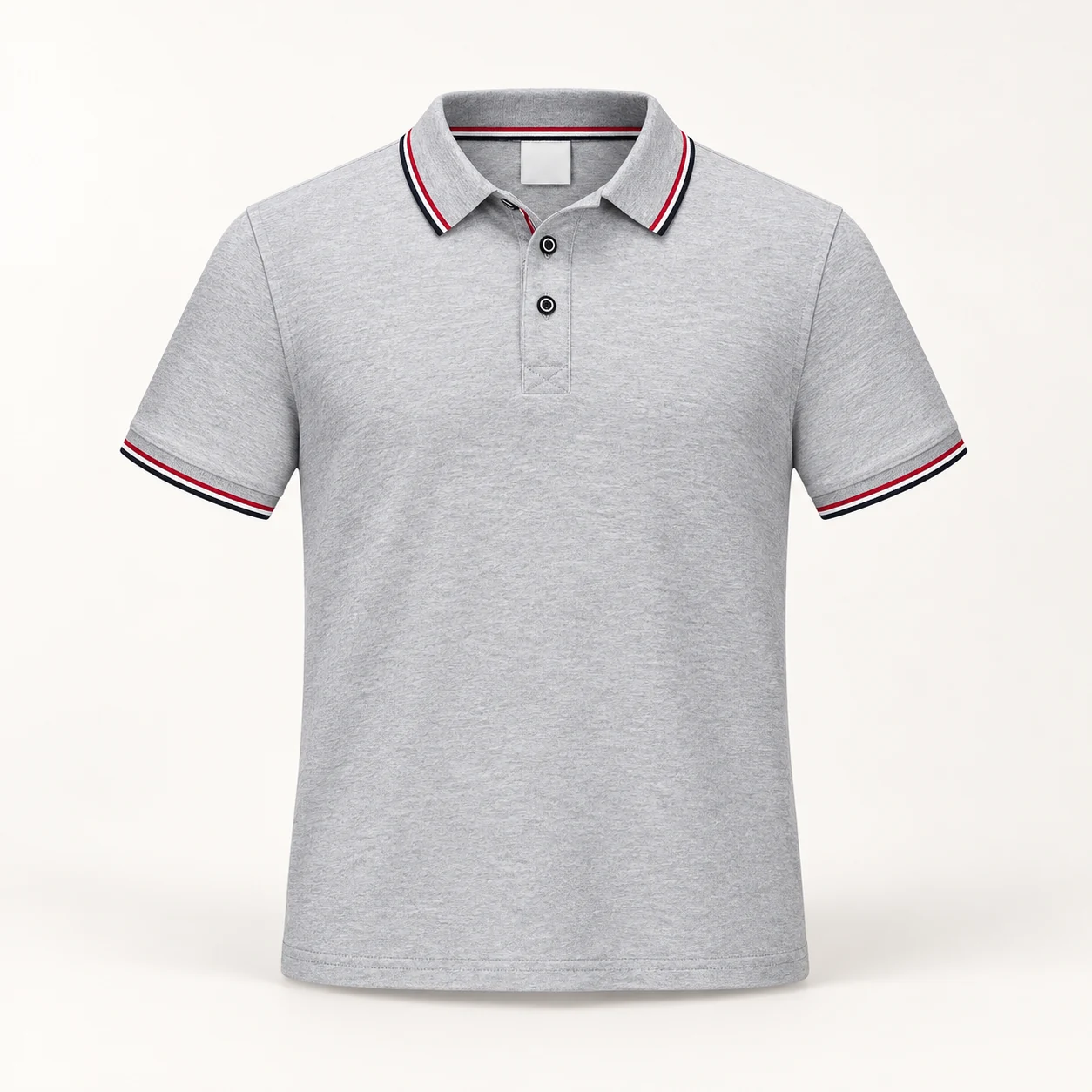 Classic Piqué Mulberry Silk Fiber Polo — Heather gray — Style view