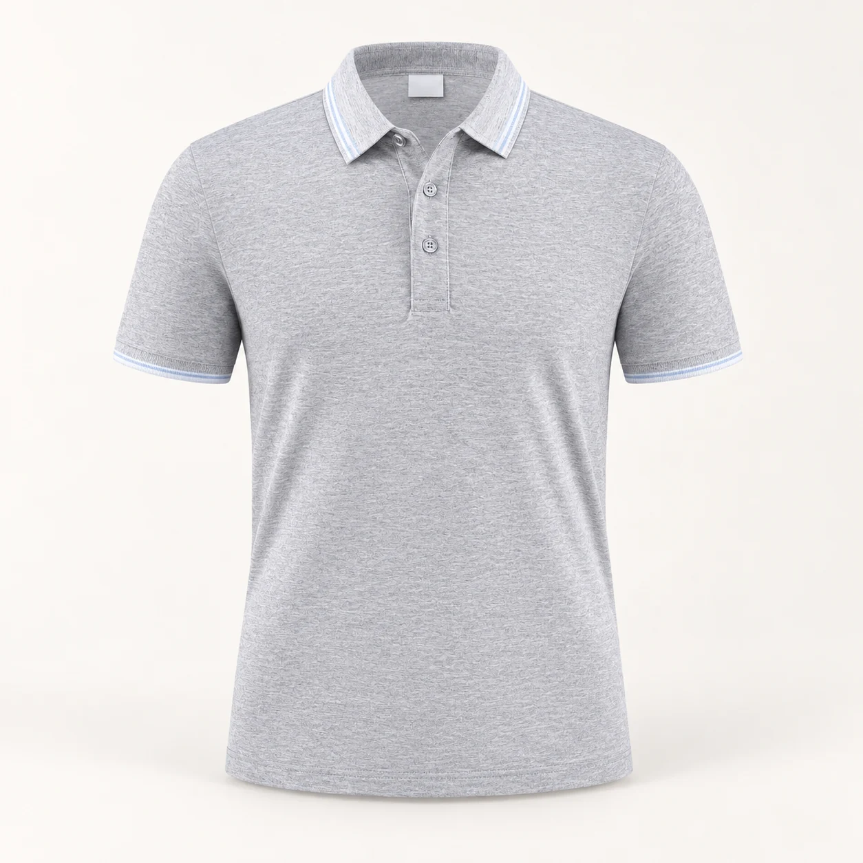 40-Count Cotton-Polyester Short-Sleeve Polo — Heather gray — Style view