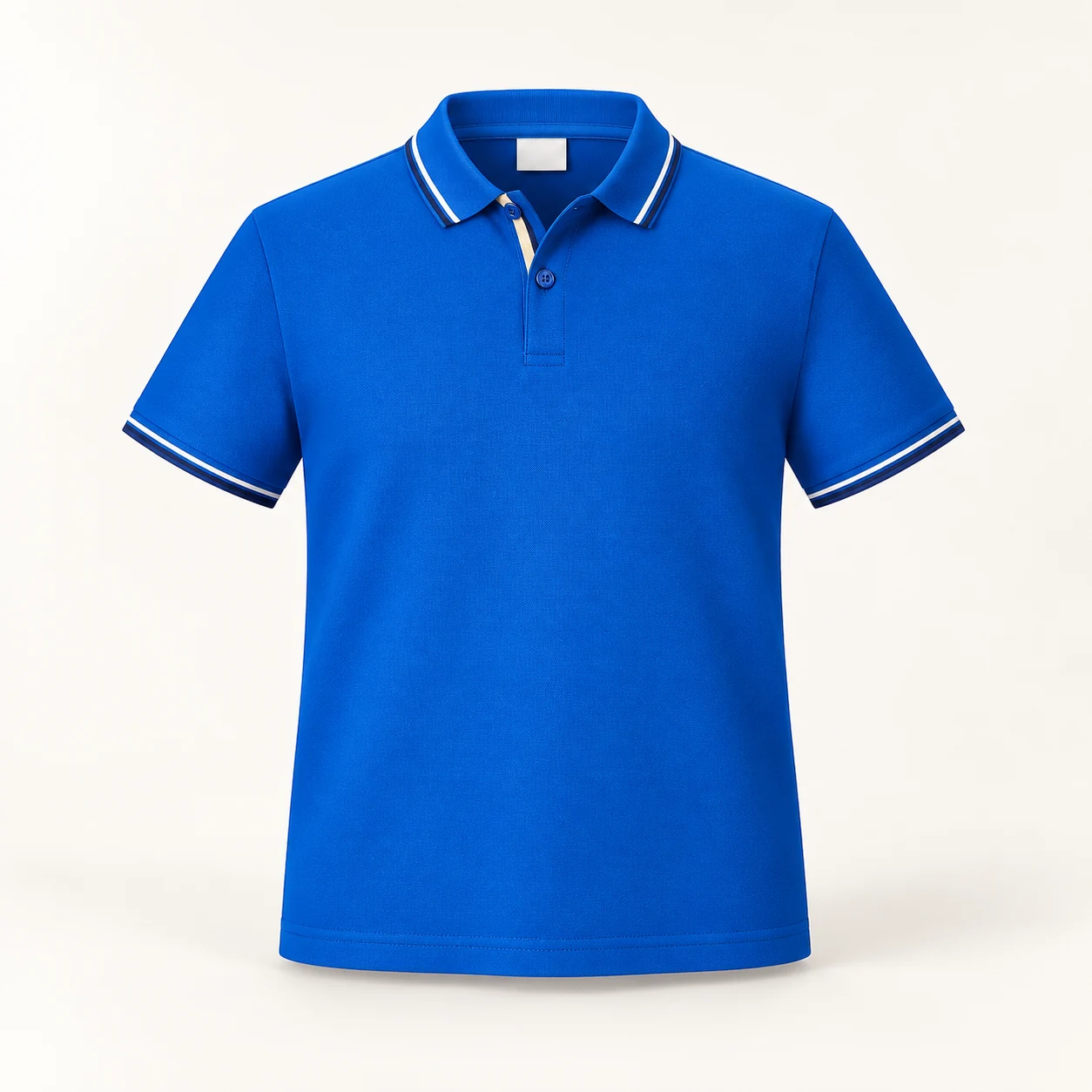 Mercerized Pearl-Cotton Ice-Cool Short Sleeve Polo — Royal blue — Style view