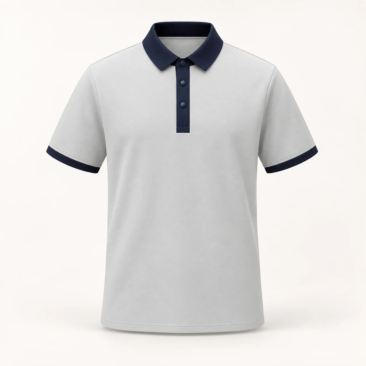 Nylon-Spandex Stretch Quick-Dry Short Sleeve Polo — Light gray — Style view
