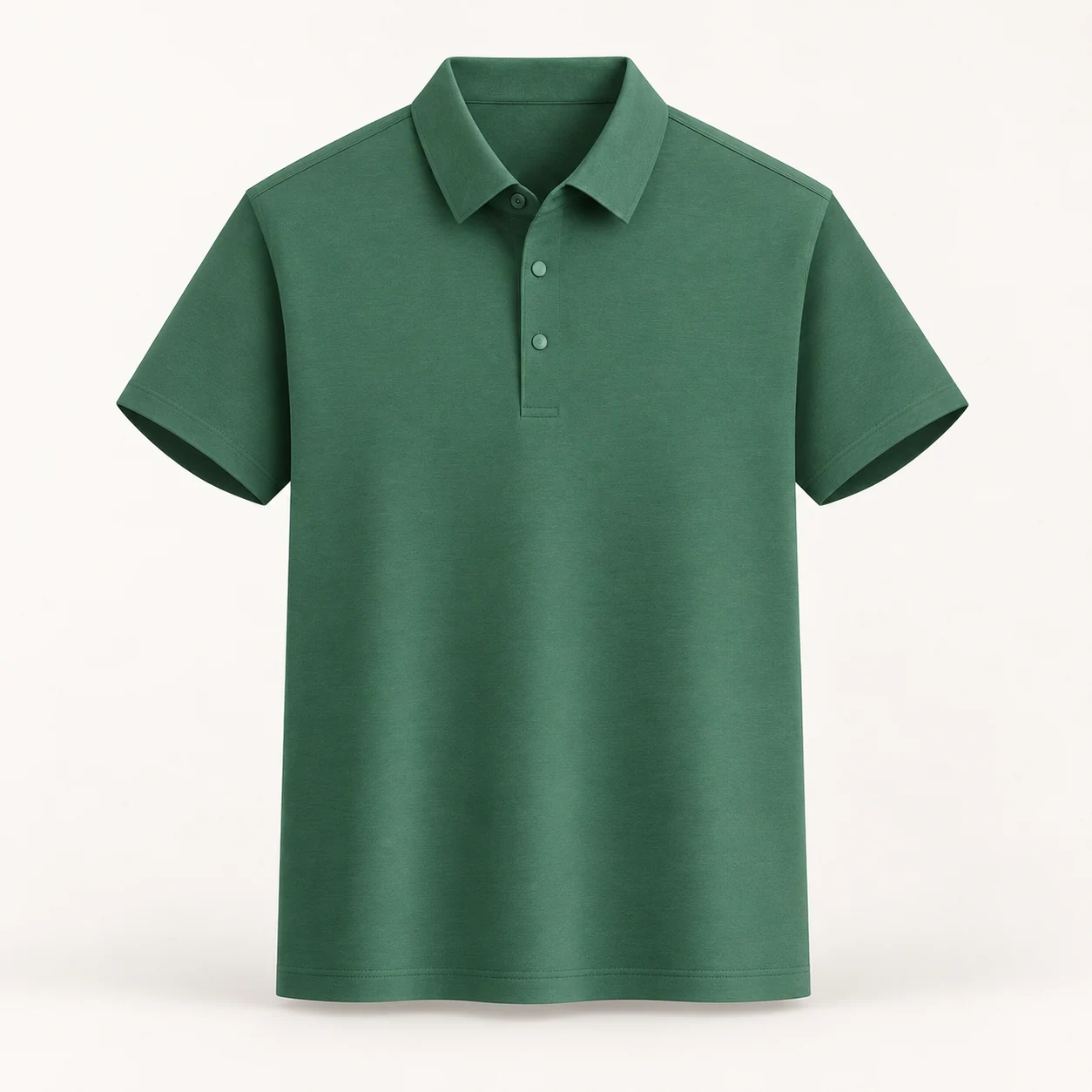 Mulberry Silk Modal PTT Multi-Fiber Polo — Dark green — Style view