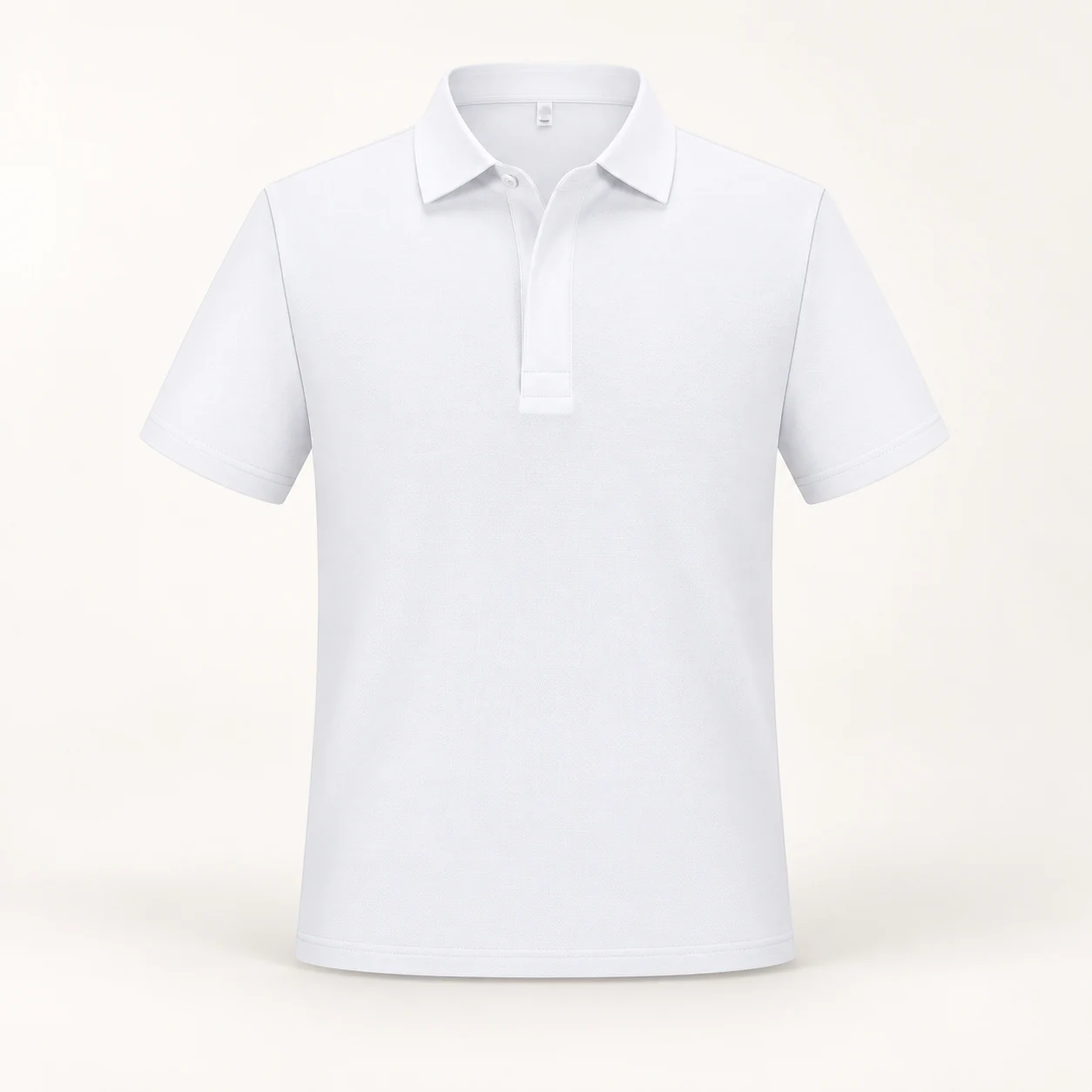 Mercerized Silk-Blend Short-Sleeve Polo — Ivory — Style view