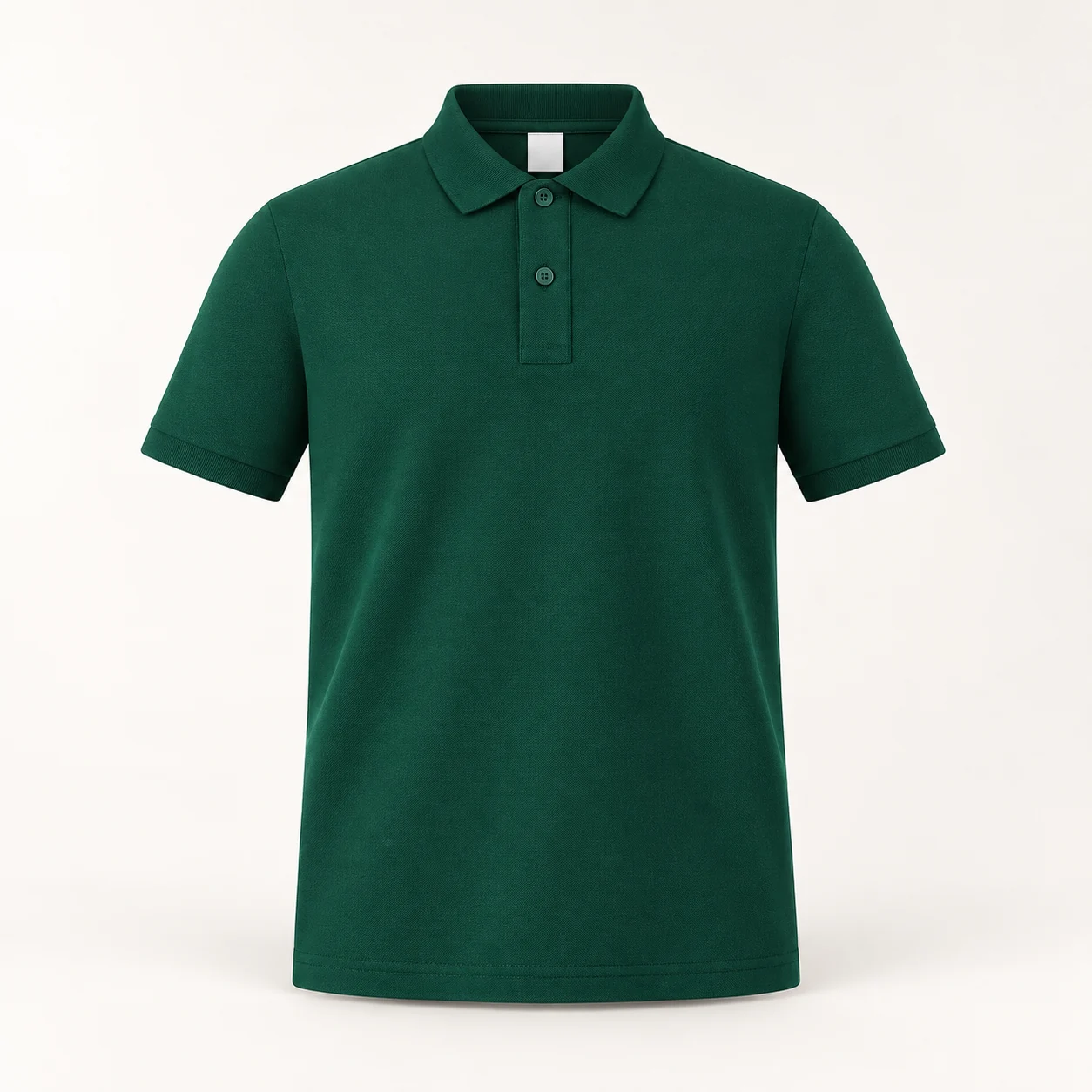 Long-Staple Cotton Birdseye Cooling Polo — Dark green — Style view