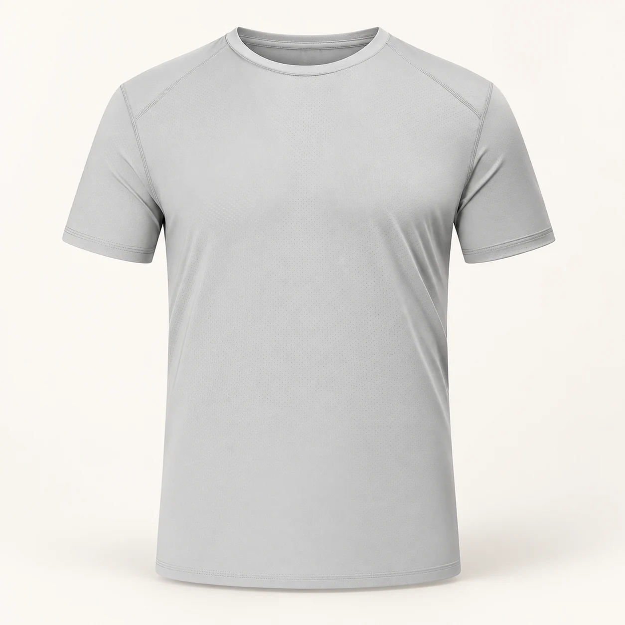Polyester-Spandex Starry-Structure Quick-Dry Sport Tee — Moonlight gray — Style view