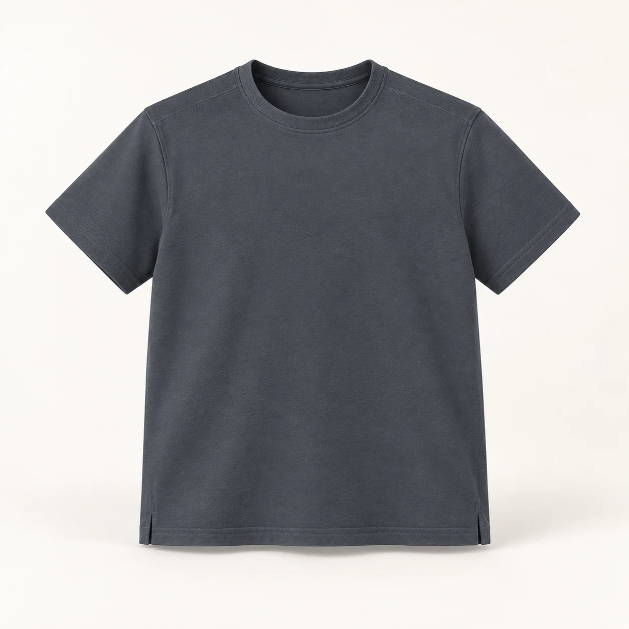 Qing-Yang Polyester Quick-Dry Round-Neck Tee — Dark gray — Style view