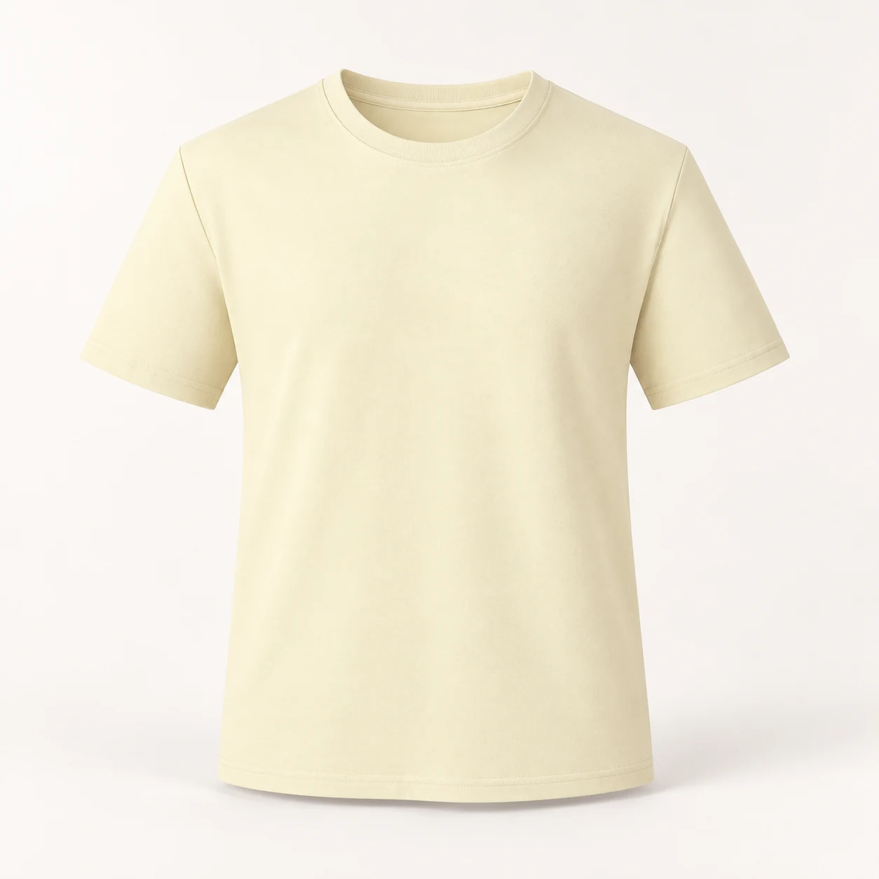 Sorona Blend Plain-Structure Wicking Crew Tee — Apricot — Style view