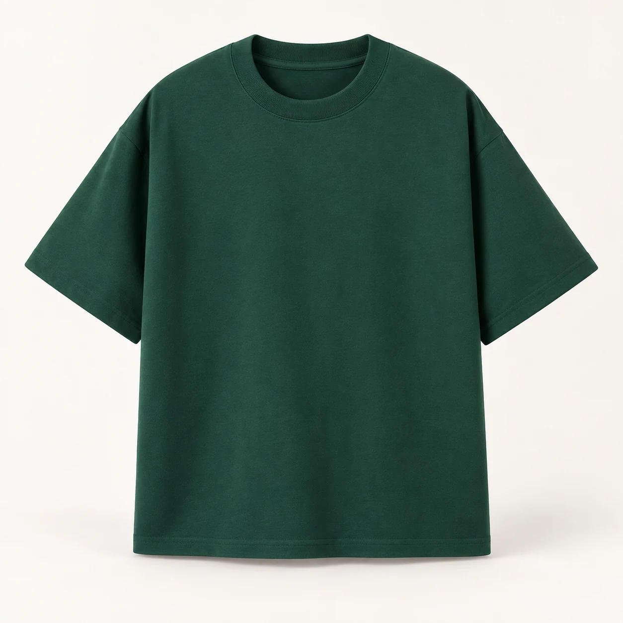 320 g/m² Double-Yarn Heavyweight Cotton Tee — Pine green — Style view