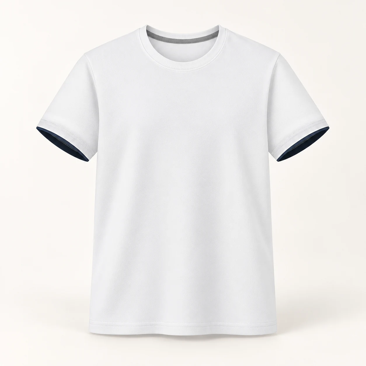 Ice-Silk Quick-Dry Color-Block Crew Tee — White — Style view