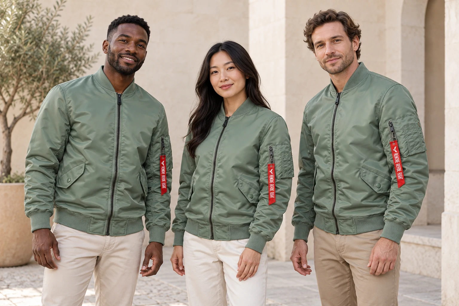 Stand Collar Bomber Jacket with Sleeve Pocket · 2219 · Einheitlicher Teamauftritt