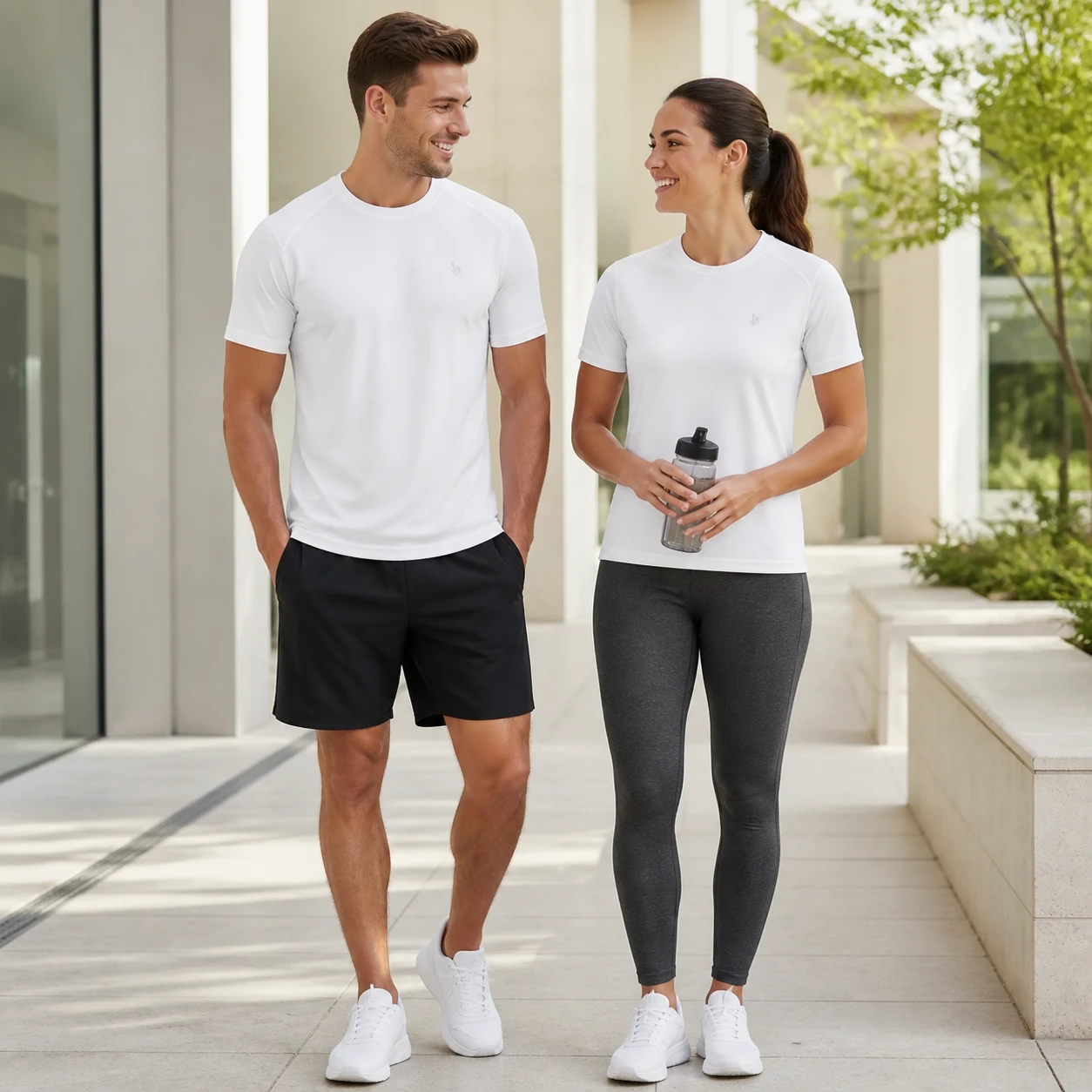Polyester-Spandex Starry-Structure Quick-Dry Sport Tee · Men & women uniform scene